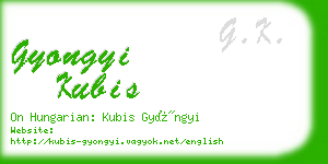 gyongyi kubis business card